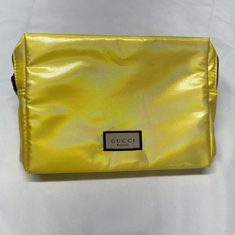 Yellow Holographic Gucci Beauty Pouch